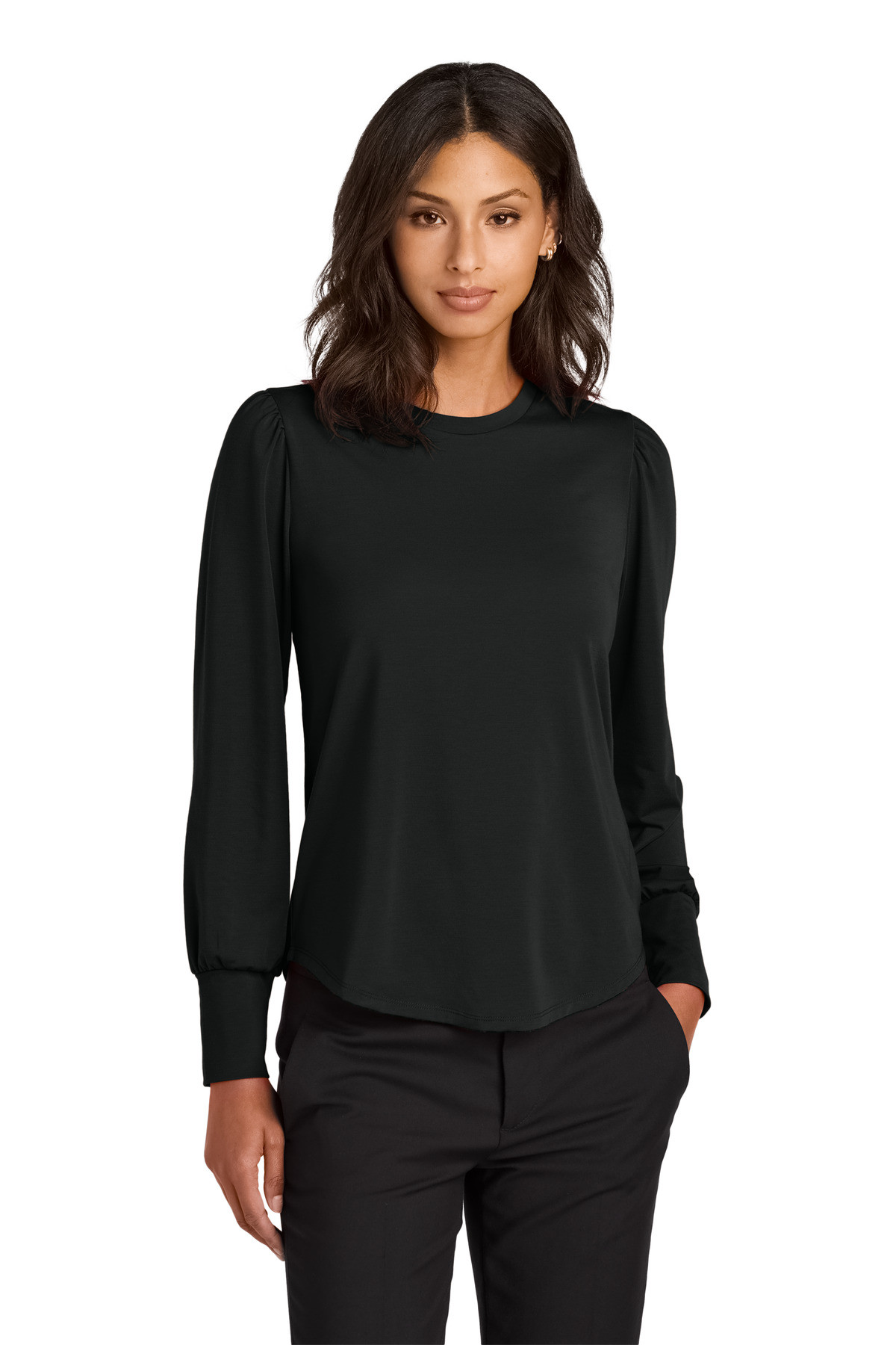 Mercer+Mettle-®--Women's-Stretch-Jersey-Long-Sleeve-Blouson-Top-MM1019-1