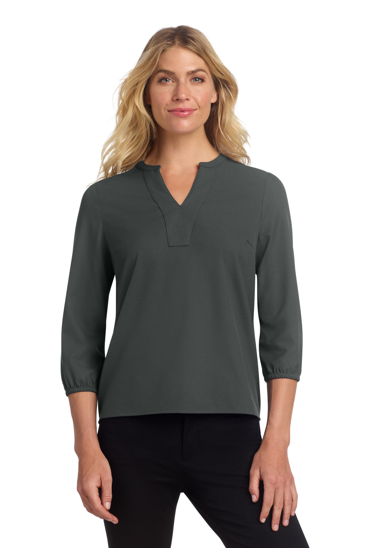 Mercer+Mettle-®--Women's-Stretch-Crepe-3/4-Sleeve-Blouse-MM2011-1