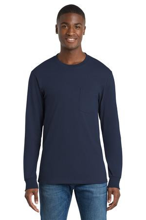 Port & Co ™  Long Sleeve Essential Pocket Tee.  PC61LSP