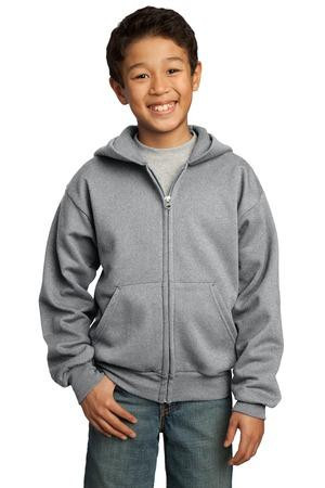 Port & Co   Youth Core Fleece Full-Zip Hooded Sweatshirt.  PC90YZH