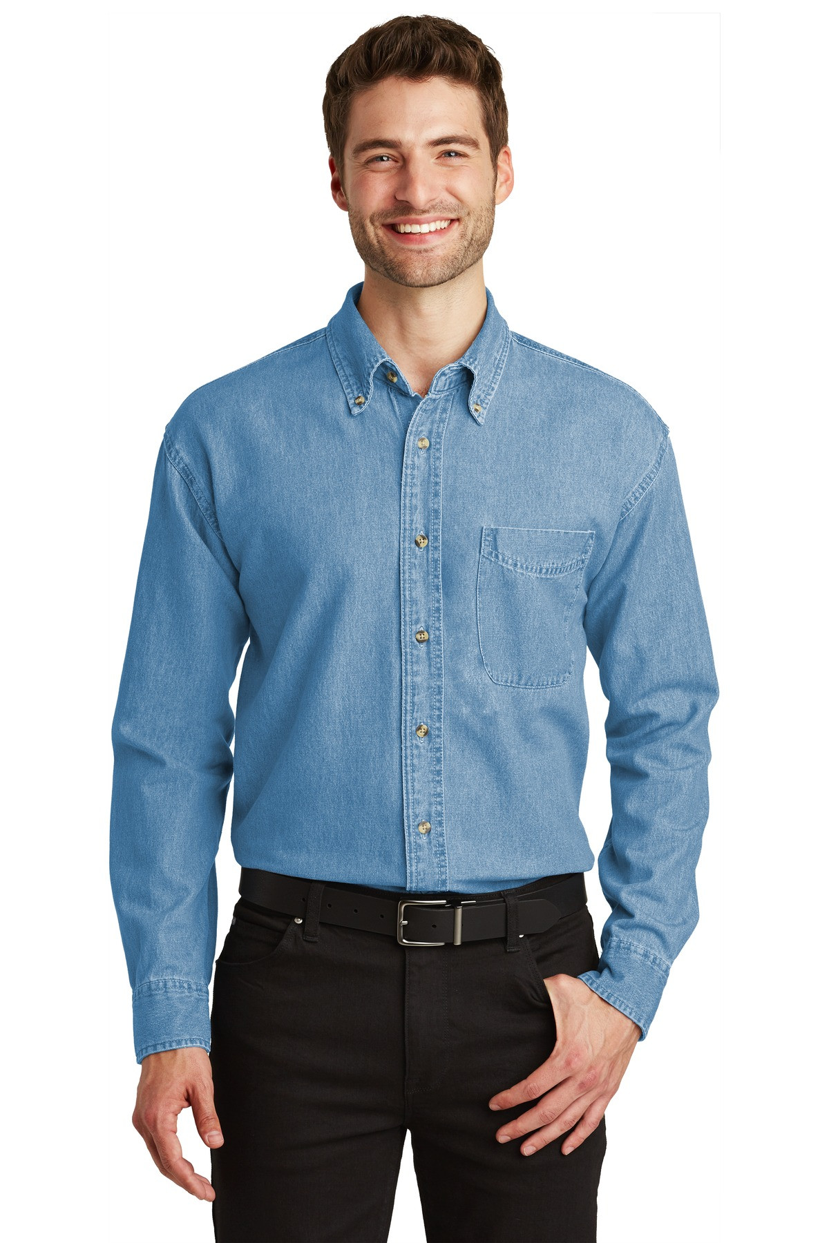 Port-Authority-®--Long-Sleeve-Denim-Shirt.-S600-1