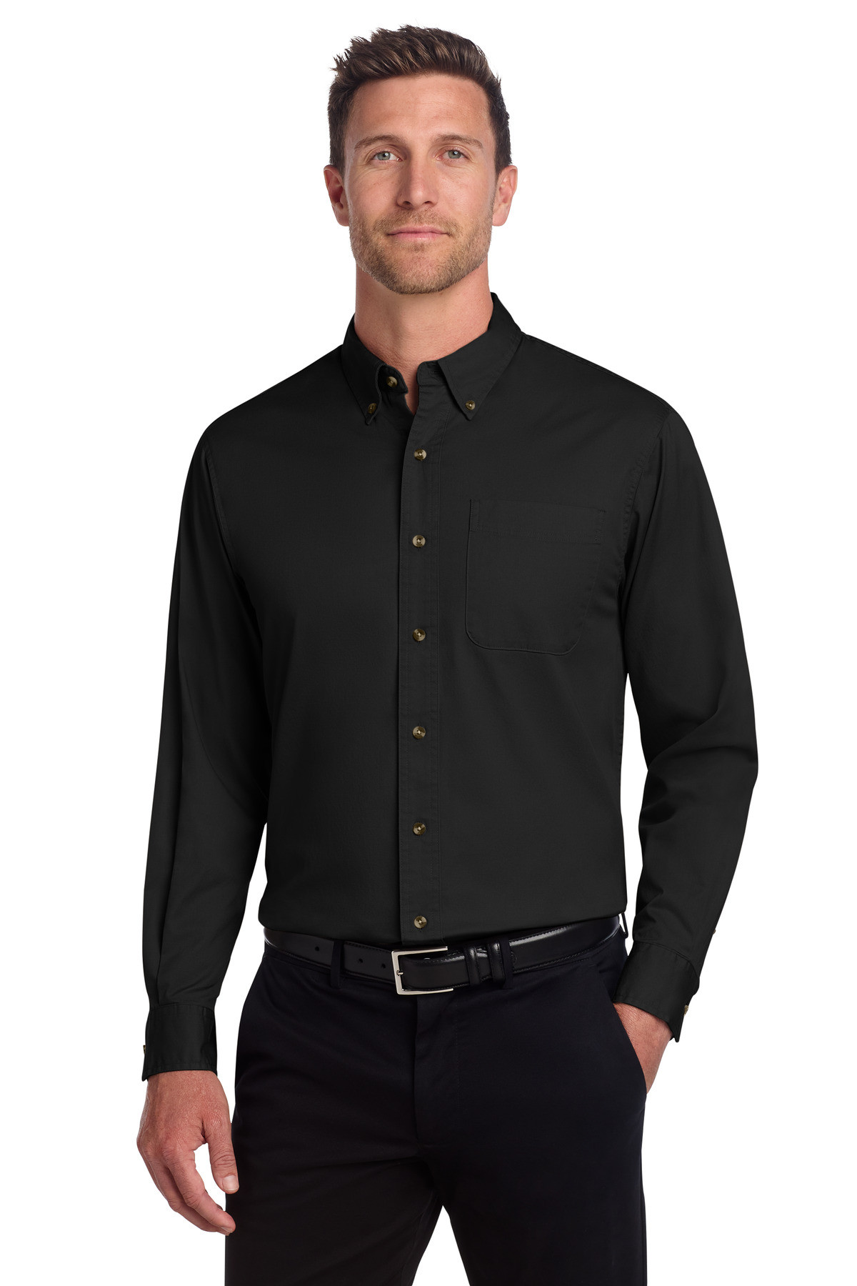 Port-Authority-®--Long-Sleeve-Twill-Shirt.--S600T-22