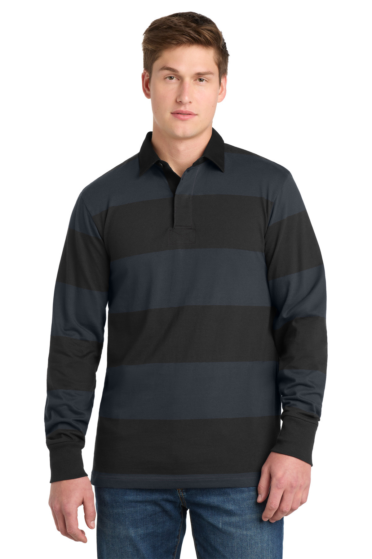 Sport-Tek-®--Classic-Long-Sleeve-Rugby-Polo.-ST301-16