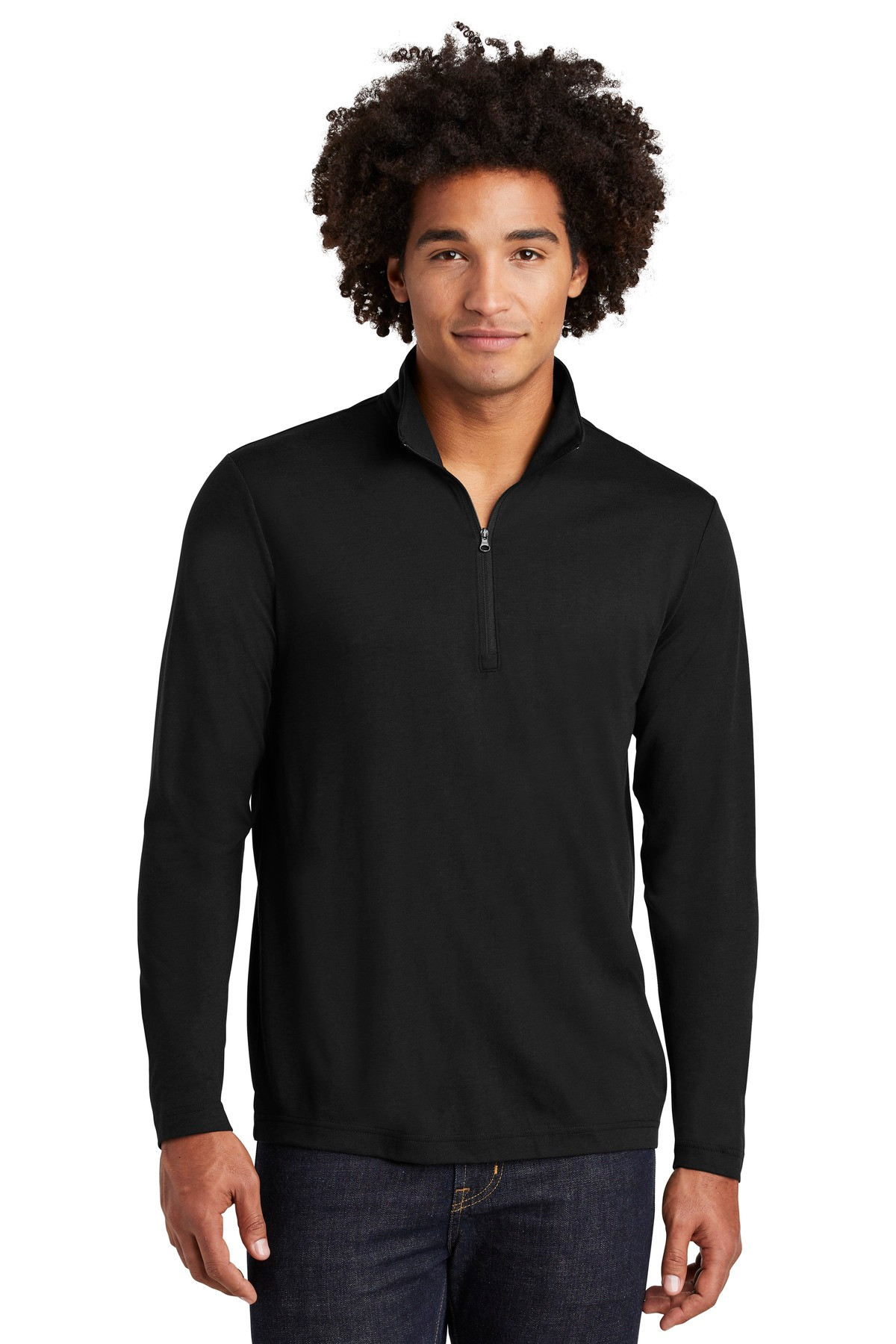 Tek--®--PosiCharge--®--Tri-Blend-Wicking-1/4-Zip-Pullover.-ST407-1