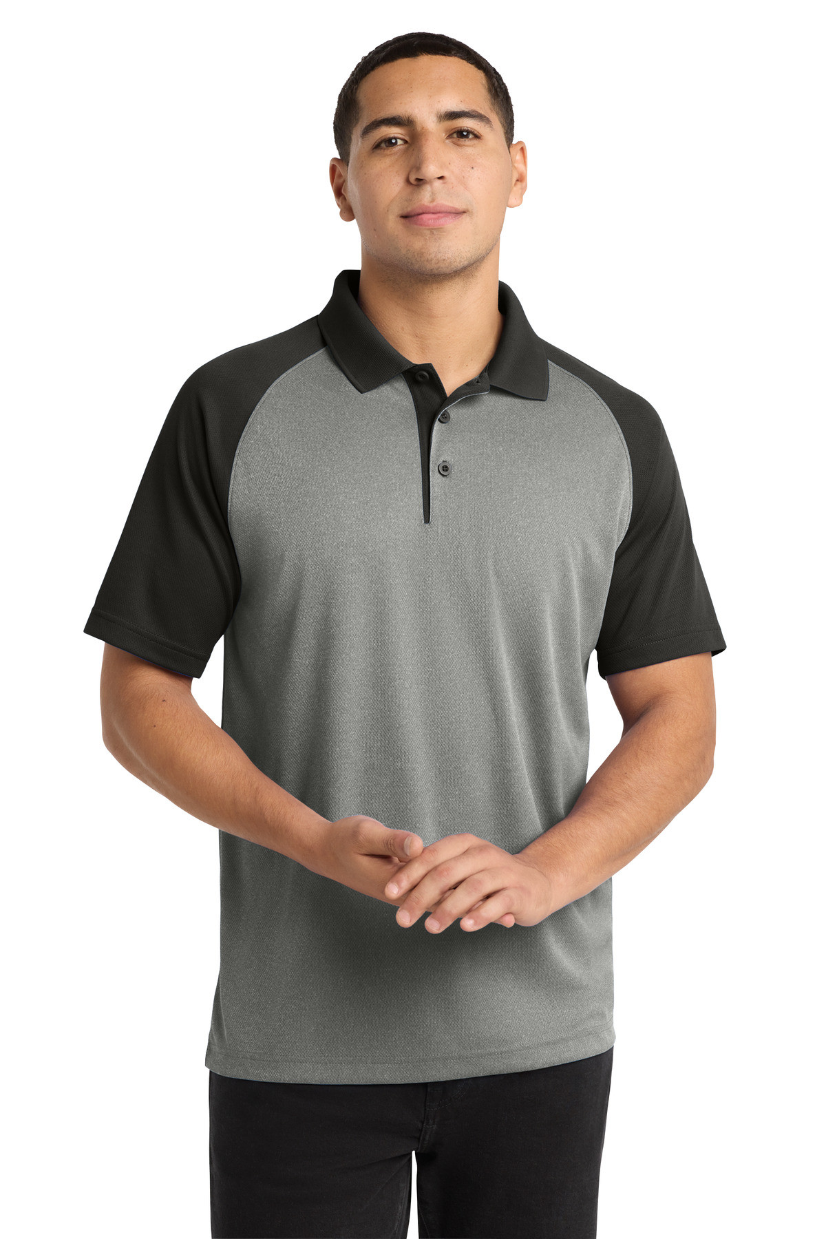 Sport-Tek--®--PosiCharge--®--RacerMesh--®--Raglan-Heather-Block-Polo.-ST641-47