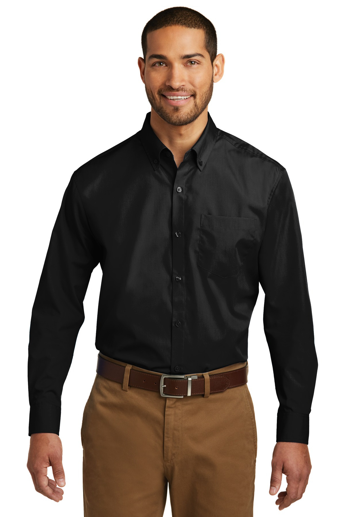 Port-Authority-®--Long-Sleeve-Carefree-Poplin-Shirt.-W100-13