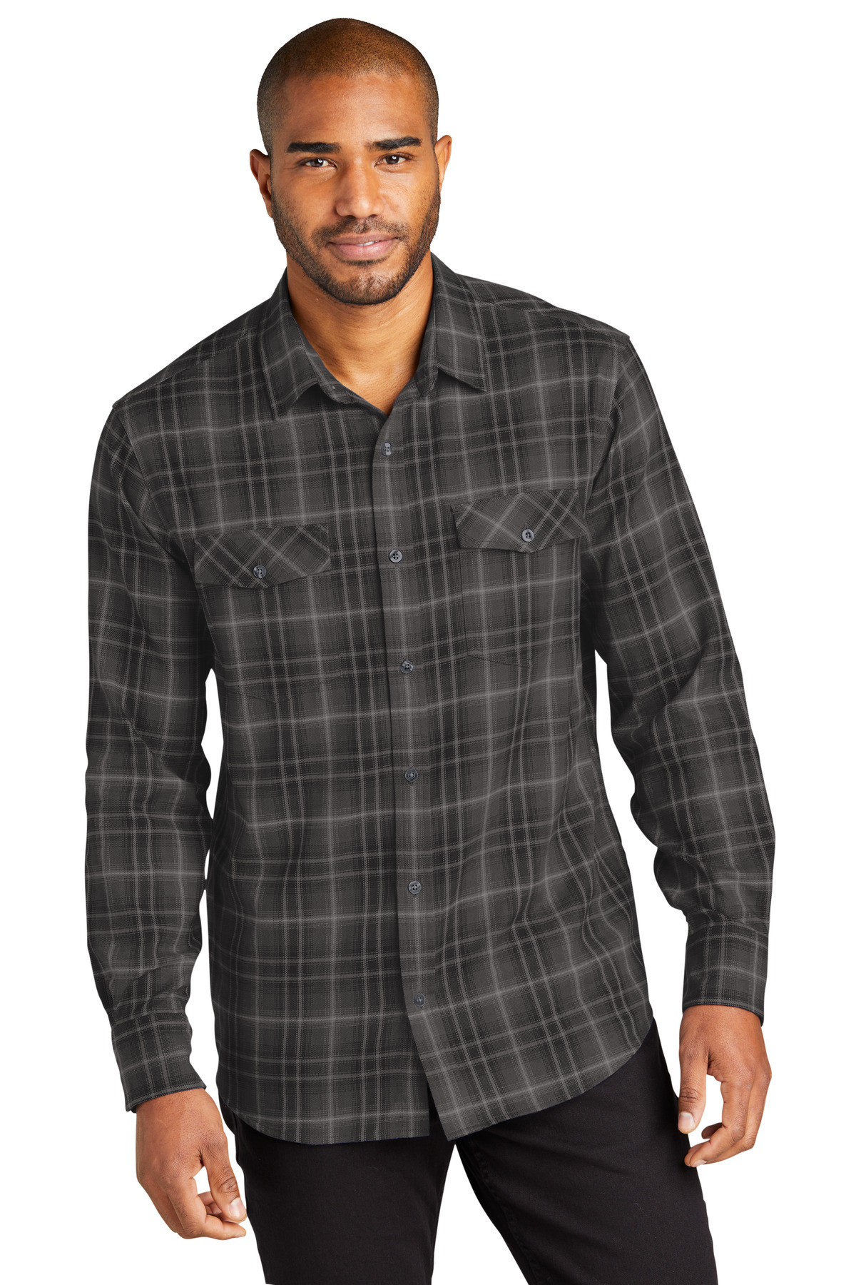 Port-Authority-®--Long-Sleeve-Ombre-Plaid-Shirt-W672-3