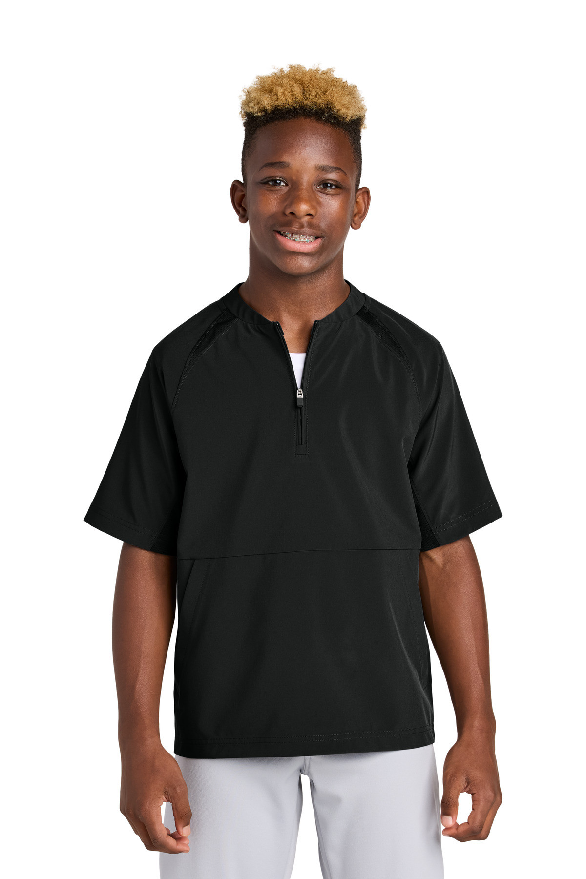 Sport-Tek-®--Youth-Repeat-1/2-Zip-Short-Sleeve-Jacket-YJST489-10