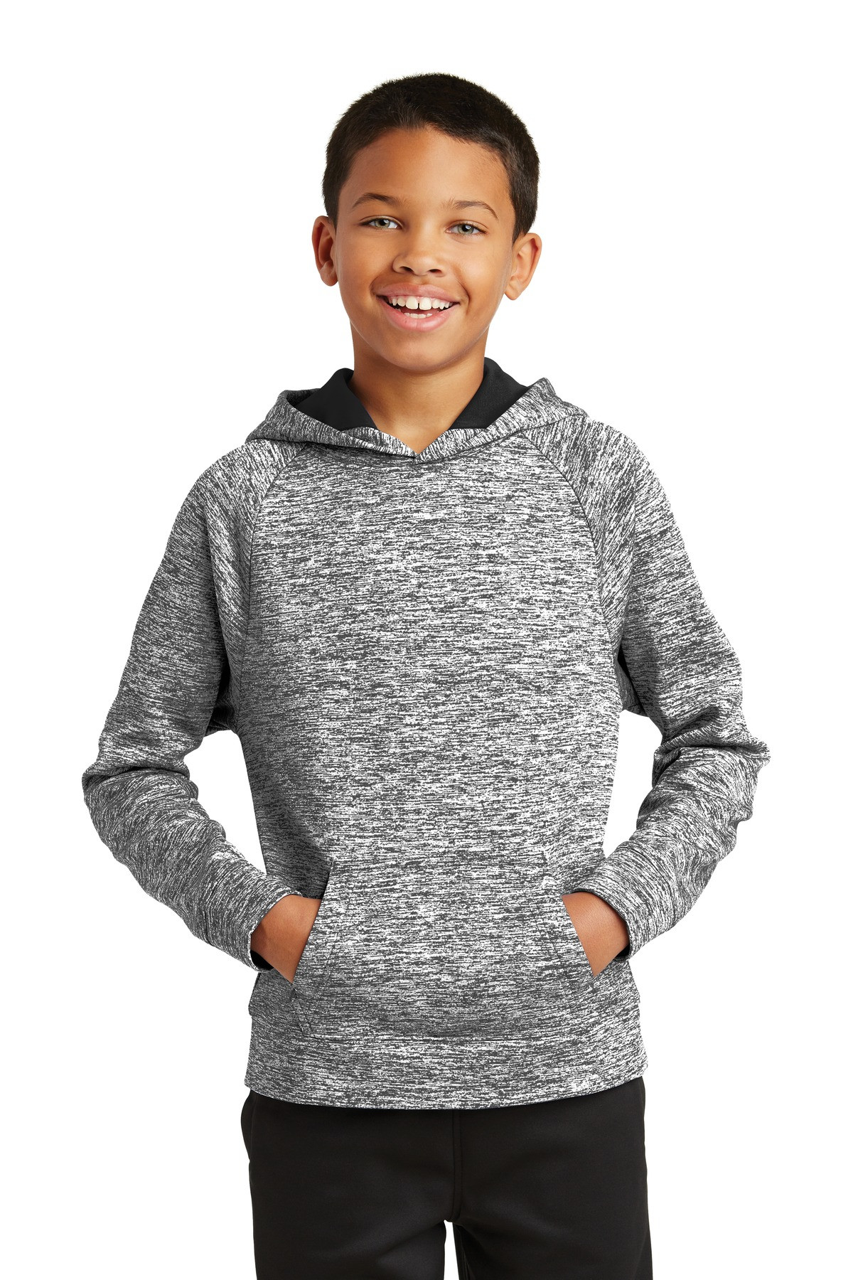 Sport-Tek-®--Youth-PosiCharge-®--Electric-Heather-Fleece-Hooded-Pullover.-YST225-9