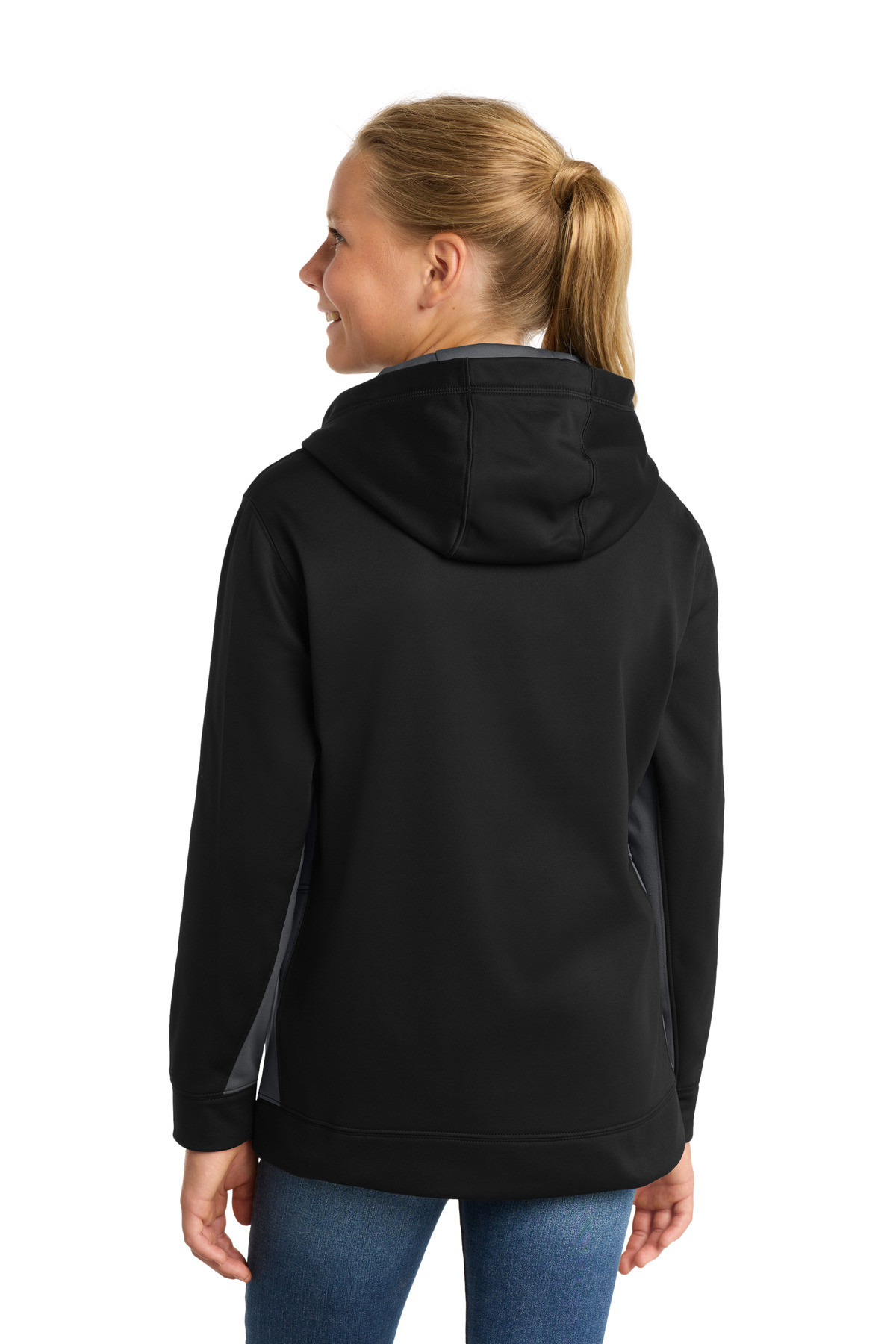 Sport-Tek-®--Youth-Sport-Wick-®--Fleece-Colorblock-Hooded-Pullover.--YST235-37