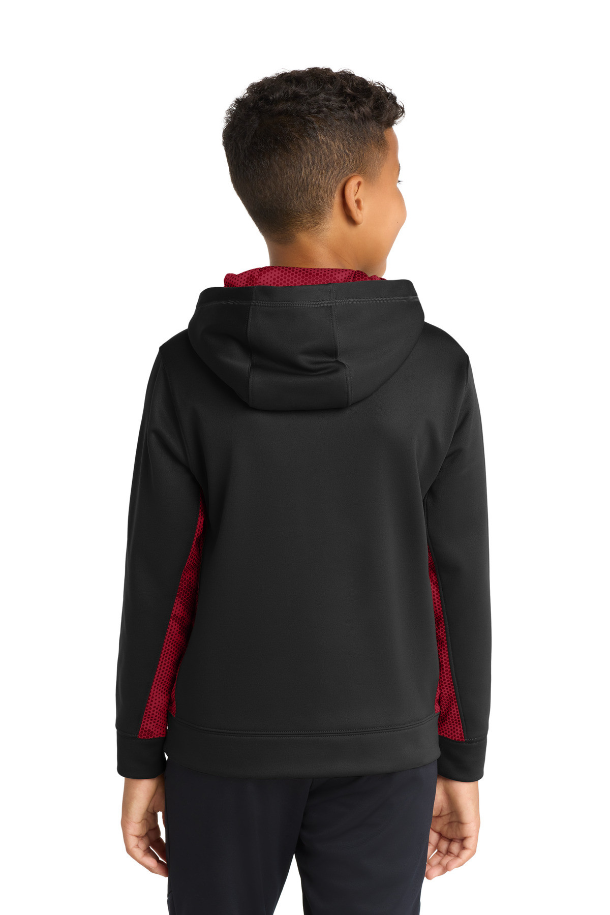 Sport-Tek-®--Youth-Sport-Wick-®--CamoHex-Fleece-Colorblock-Hooded-Pullover.--YST239-43