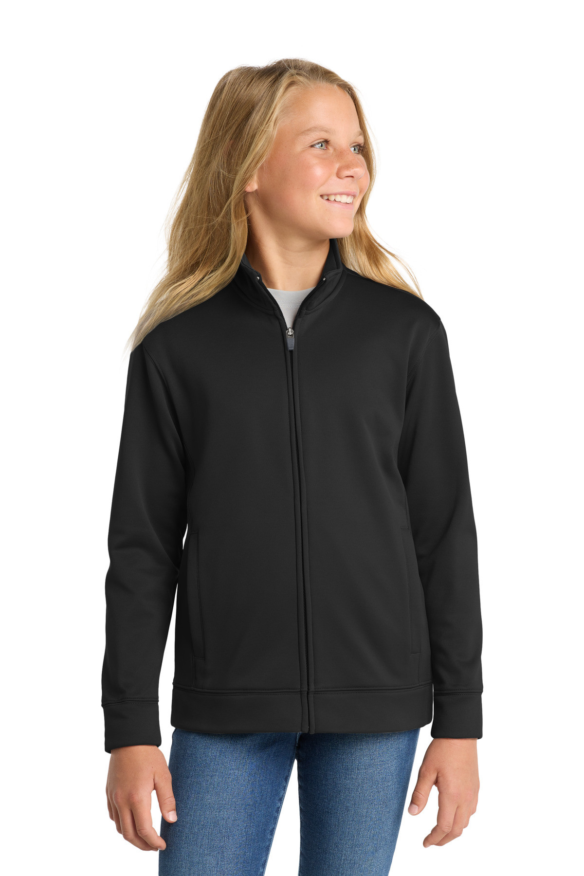 Sport-Tek-®--Youth-Sport-Wick-®--Fleece-Full-Zip-Jacket.--YST241-26