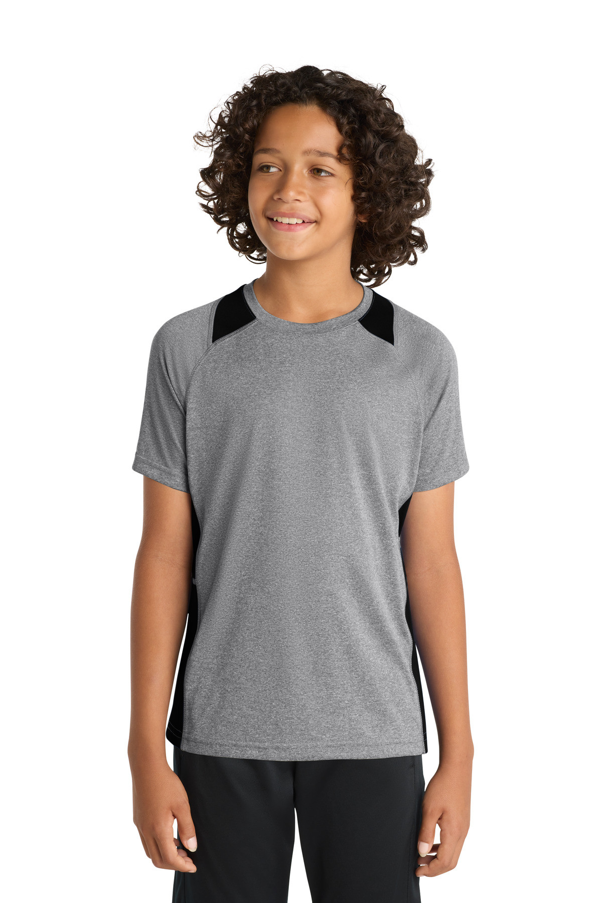 Sport-Tek-®--Youth-Heather-Colorblock-Contender-™--Tee.-YST361-1