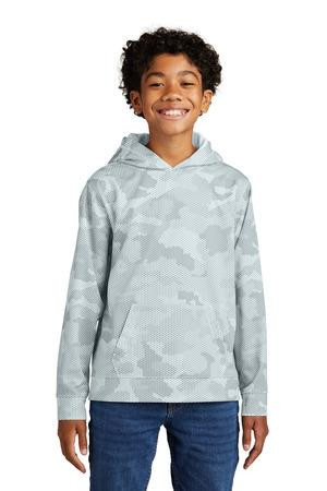 Sport-Tek ®  Youth Sport-Wick ®  CamoHex Fleece Hooded Pullover.  YST240