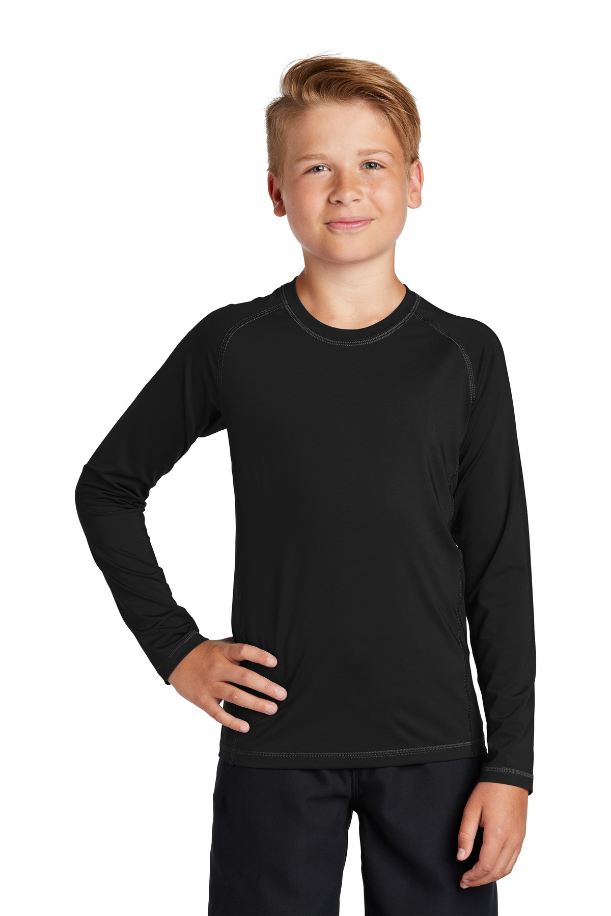 Sport-Tek--®--Youth-Long-Sleeve-Rashguard-Tee.-YST470LS-1