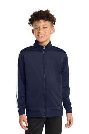 Sport-Tek  ®  Youth Tricot Sleeve Stripe Track Jacket. YST94
