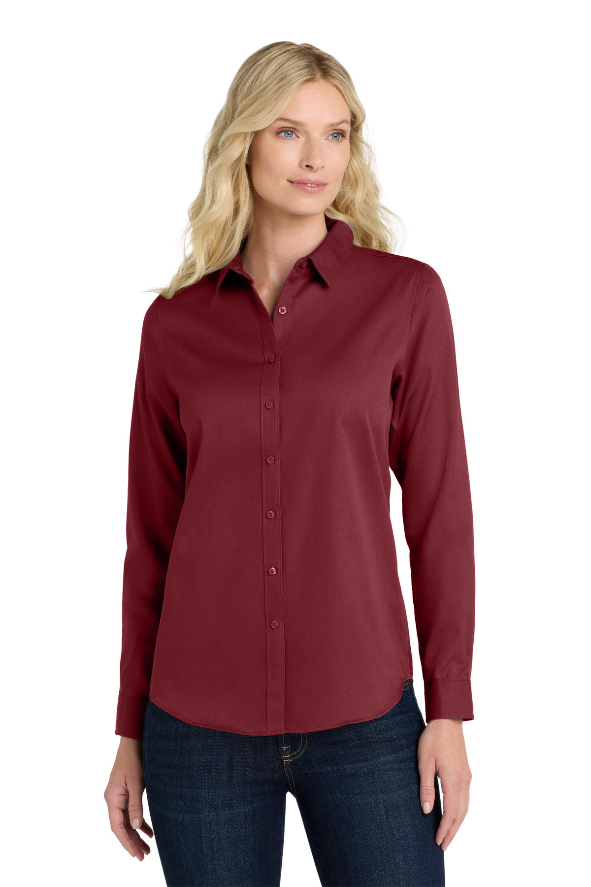Port-Authority-®--Women's-Long-Sleeve-SuperPro-React-™-Twill-Shirt.-LW808-3