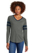 Sport-Tek ®  Women's Halftime Stripe Long Sleeve V-Neck Tee LST6043