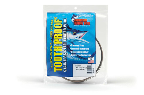 AFW Tooth Proof Stainless Steel Leader Wire - 30 ft Coil Brown