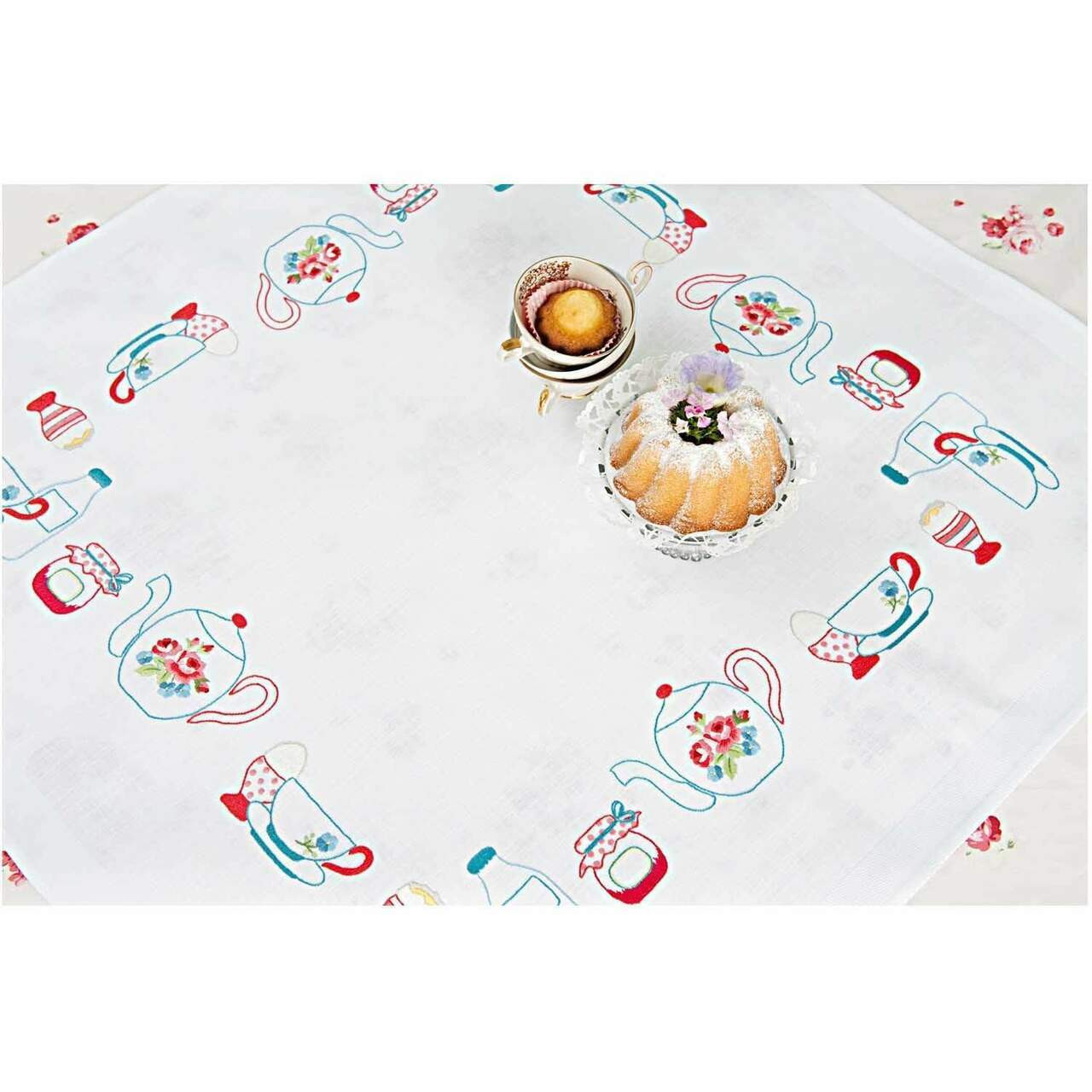 Rico Design Breakfast Tablecloth Embroidery Kit 90x90cm Wools Of Nations