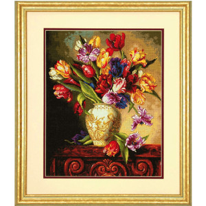 Dimensions Dimensions - Parrot Tulips Cross Stitch Kit Dimensions Dimensions - Parrot Tulips Cross Stitch Kit