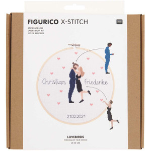 Rico Design Rico Design - Figurico Lovebirds Cross Stitch Kit Rico Design Rico Design - Figurico Lovebirds Cross Stitch Kit