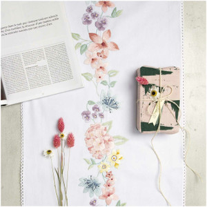 Rico Design Rico Design Hortensia Wreath Table Runner Embroidery Kit, 40x150cm Rico Design Rico Design Hortensia Wreath Table Runner Embroidery Kit, 40x150cm