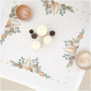Rico Design Rico Design Xmas Candles Table Cloth Embroidery Kit 90x90cm Rico Design Rico Design Xmas Candles Table Cloth Embroidery Kit 90x90cm