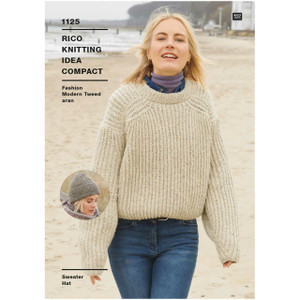 Rico Design Rico Knitting Idea 1125 Tweed Cropped Pullover and Hat Rico Design Rico Knitting Idea 1125 Tweed Cropped Pullover and Hat