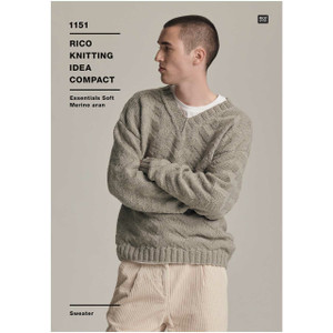 Rico Design Rico Knitting Idea 1151 V-Neck Sweater For Men Rico Design Rico Knitting Idea 1151 V-Neck Sweater For Men