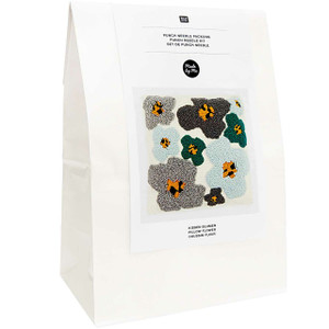 Rico Design Rico Design Flowers Cushion Punch Needle Kit, 40x40cm Rico Design Rico Design Flowers Cushion Punch Needle Kit, 40x40cm