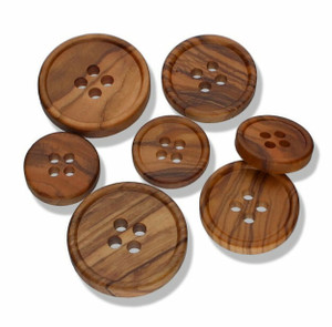 Seco Knopf Wooden Classic Four Hole Button 11-15-20mm Seco Knopf Wooden Classic Four Hole Button 11-15-20mm