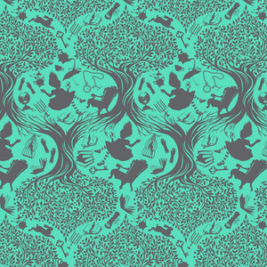 Tula Pink Curiouser & Curiouser - Down The Rabbit Hole (Half Metre)