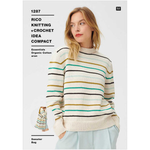 Rico Knitting Idea 1287 Cotton Stripe Sweater and Bag Rico Knitting Idea 1287 Cotton Stripe Sweater and Bag