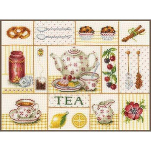 Lanarte Lanarte Tea Party Cross Stitch Kit Lanarte Lanarte Tea Party Cross Stitch Kit