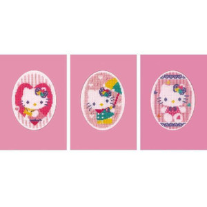 Vervaco Vervaco Greeting Cards Hello Kitty Cross Stitch Kit Set of 3 Vervaco Vervaco Greeting Cards Hello Kitty Cross Stitch Kit Set of 3