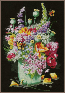 Lanarte Lanarte Flower Power Bouquet Cross Stitch Kit Lanarte Lanarte Flower Power Bouquet Cross Stitch Kit