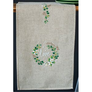 Vervaco Vervaco - Love Table Runner Cross Stitch Kit, 29x102cm Vervaco Vervaco - Love Table Runner Cross Stitch Kit, 29x102cm