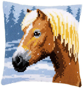 Vervaco Vervaco - A Horse In The Snow Cushion Cross Stitch Kit, 40x40cm Vervaco Vervaco - A Horse In The Snow Cushion Cross Stitch Kit, 40x40cm