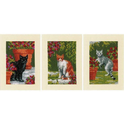 Vervaco Vervaco - Greeting Cards Cats Cross Stitch Kit Set of 3