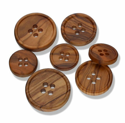 Seco Knopf Wooden Classic Four Hole Button 11-15-20mm