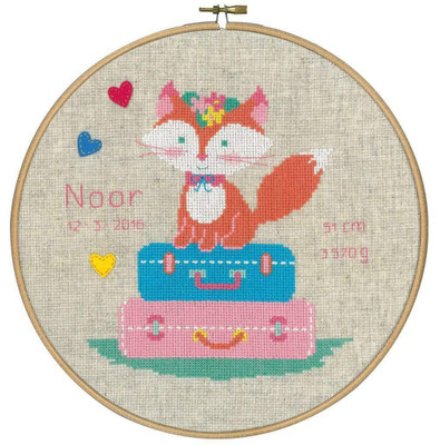 Vervaco Vervaco Little Foxs Travelling Cross Stitch Kit