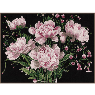 Lanarte Lanarte Pink Flowers Cross Stitch Kit