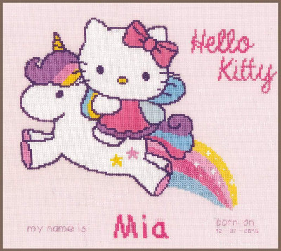 Vervaco Vervaco Hello Kitty and Unicorn Cross Stitch Kit