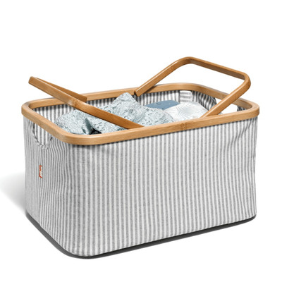 Prym Prym Fold and Store Basket - Canvas and Bamboo