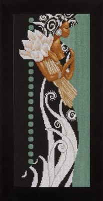 Lanarte Lanarte Lady With Flowers Cross Stitch Kit