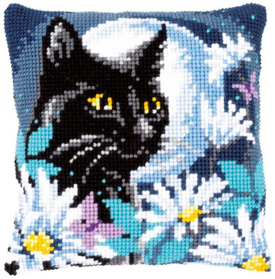 Vervaco Vervaco - Cat In The Night Cushion Cross Stitch Kit, 40x40cm