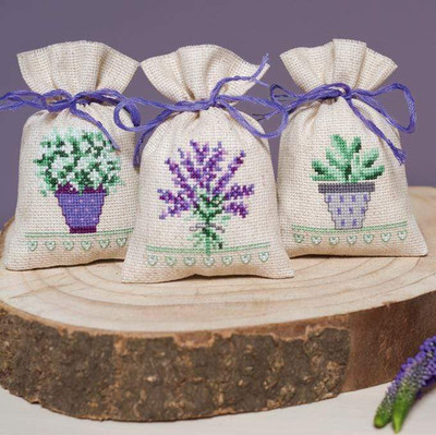 Vervaco Vervaco - Provence Bags For Herbs Cross Stitch Kit Set of 3