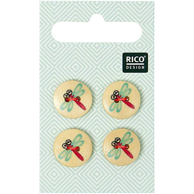 Rico Design Rico Design Button With Dragonfly 15mm