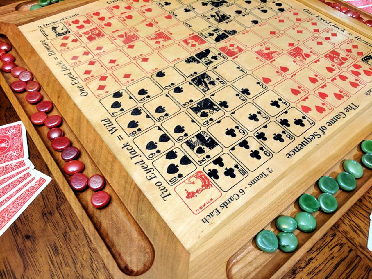 wooden sequence board game made in canmore ab canada